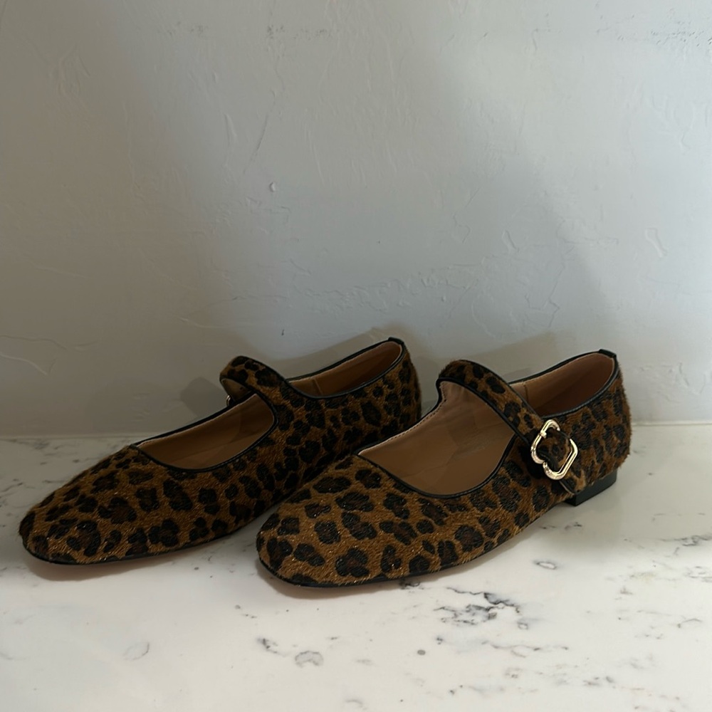 Mary Jane cheetah print flats
